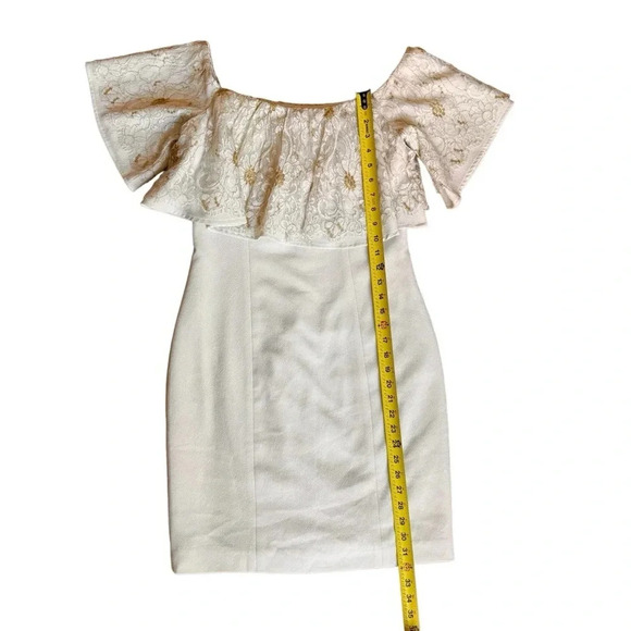 Slate & Willow Golden Iris Dress Size 8 Sheath Off shoulder Lace Ruffle 8 RTR - Picture 12 of 16